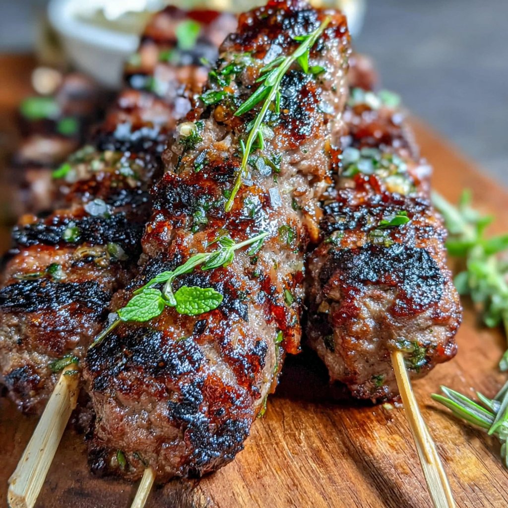 Mediterranean Hamburger Meat Skewers