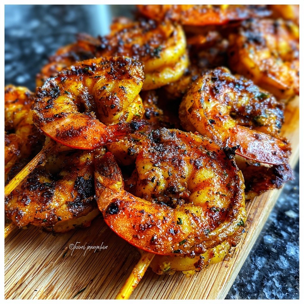 Caribbean Jerk Shrimp Skewers
