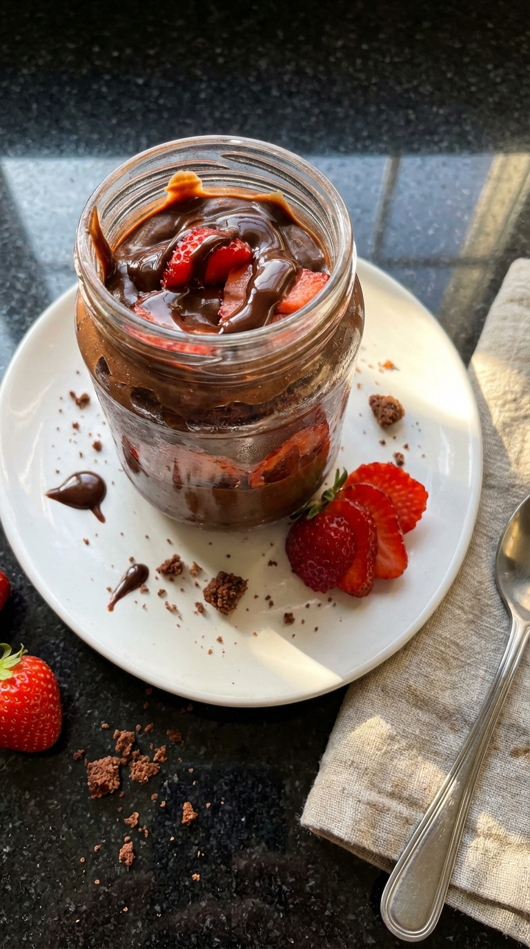 Decadent Chocolate Strawberry Pudding