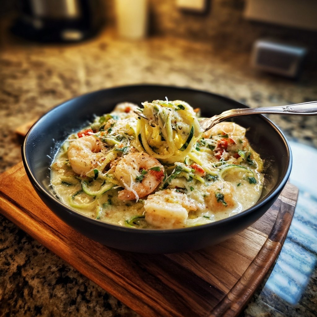 Shrimp Alfredo with Zoodles
