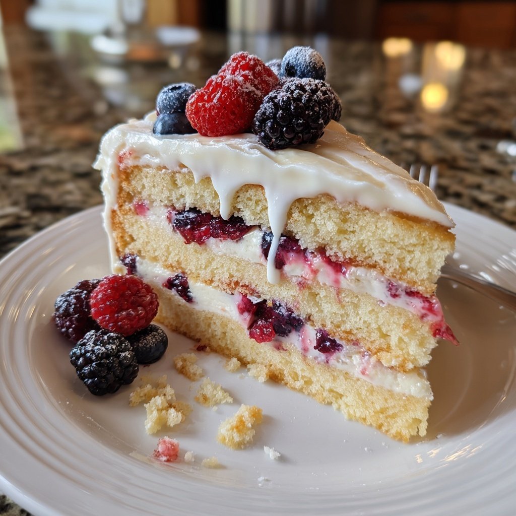 Vanilla and Berry Layered Cake