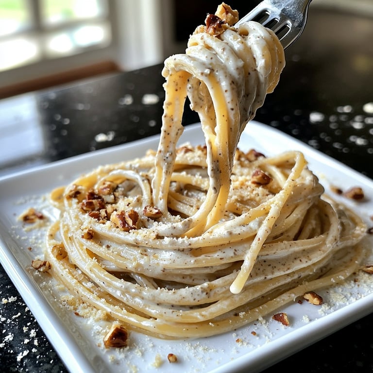 Pasta in Creamy Gorgonzola Walnut Sauce