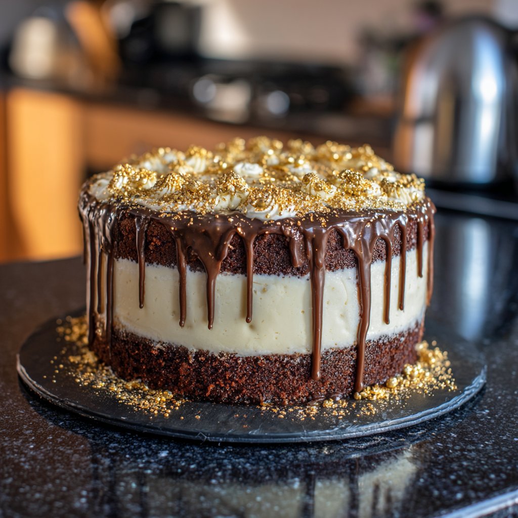 30th Birthday Cake with Gold Drip
