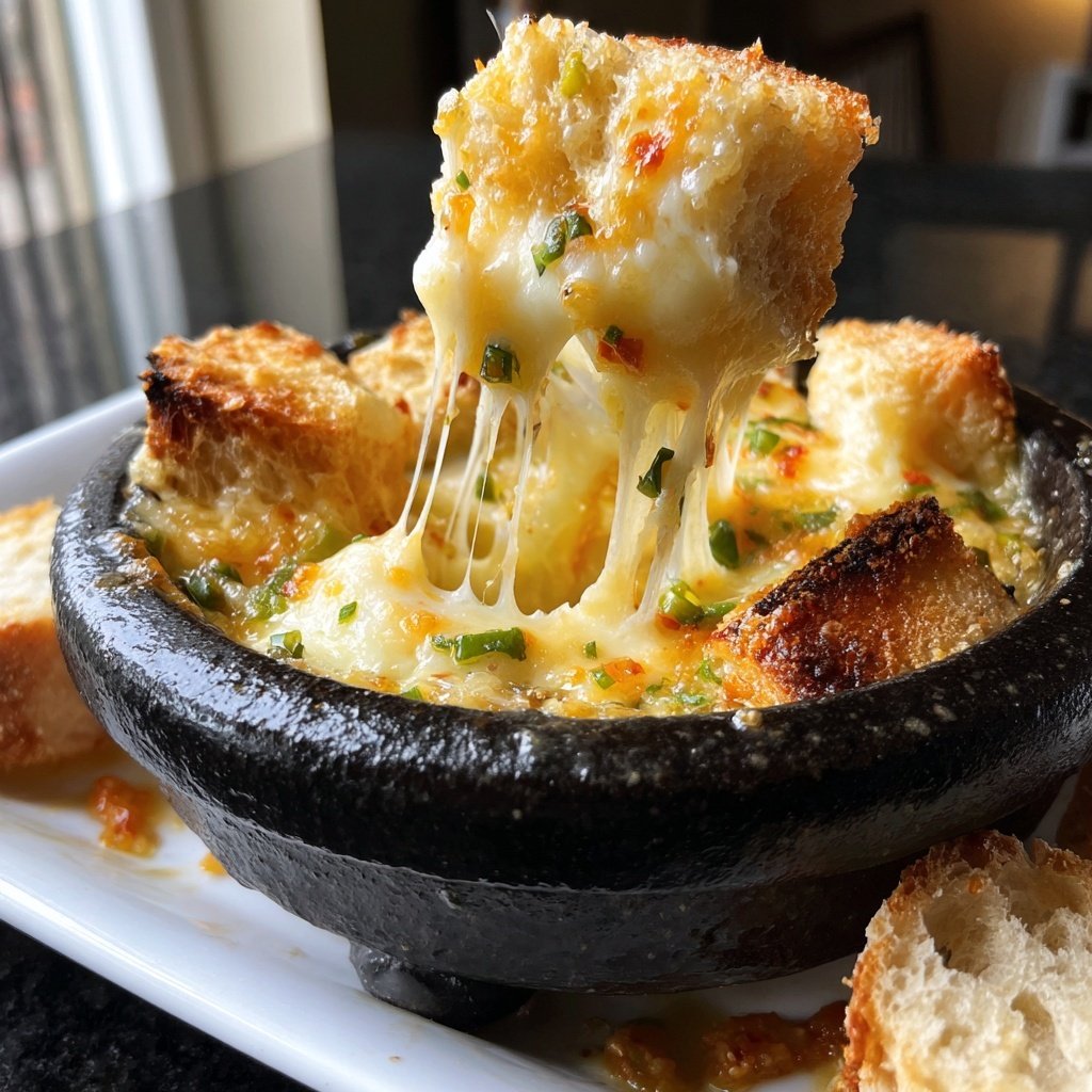 Cheddar Jalapeño Fondue Creation